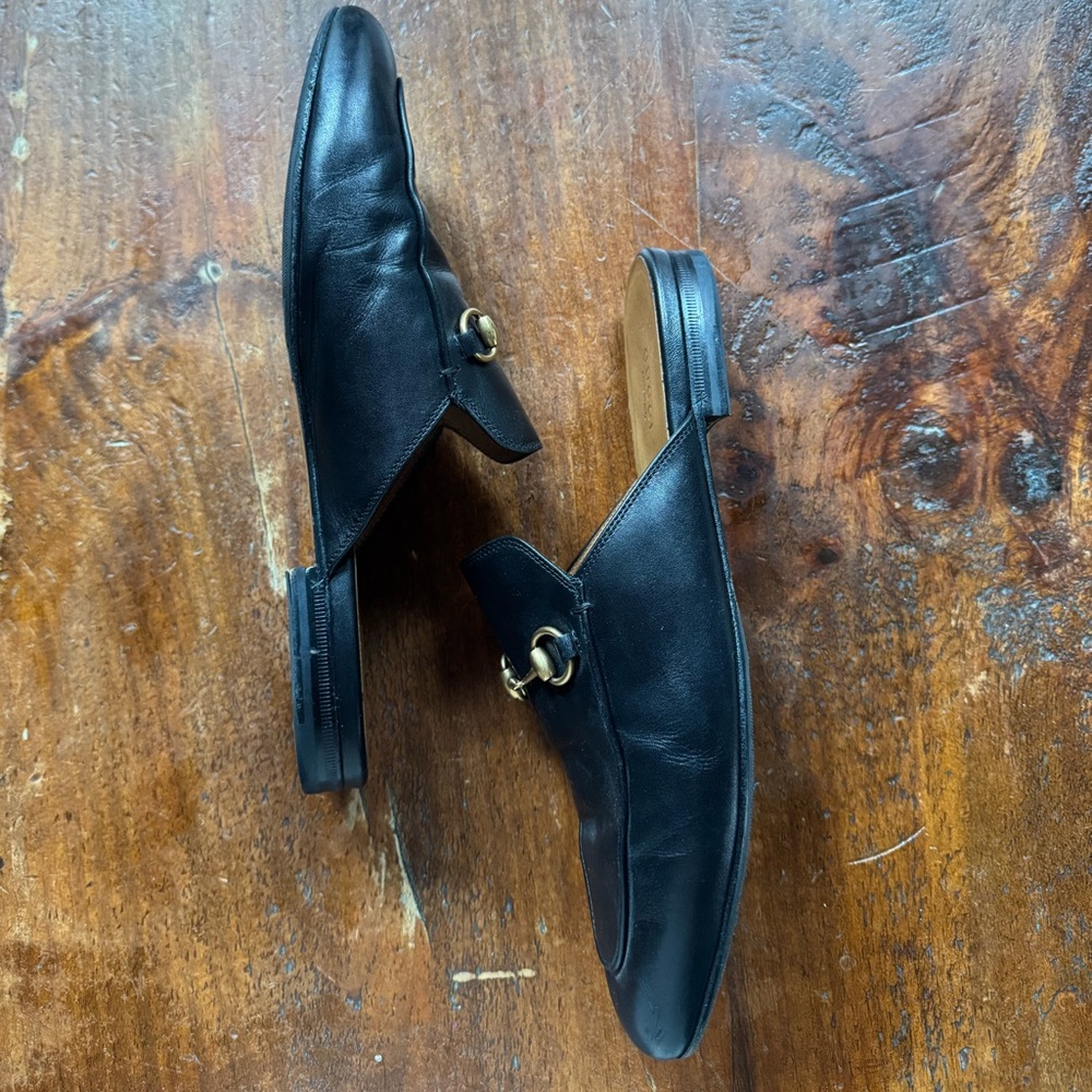 Gucci Black Leather Horsebit Princeton slides slipper - Picture 4 of 9